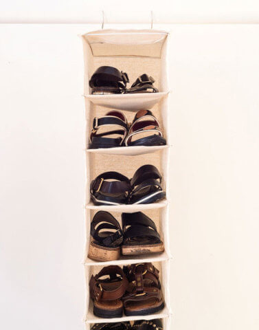 Next Tribe decluttering closet tips - a shoe hanger for your closet!