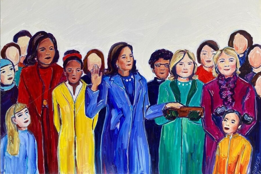 tina duryea painting of kamala harris inauguration