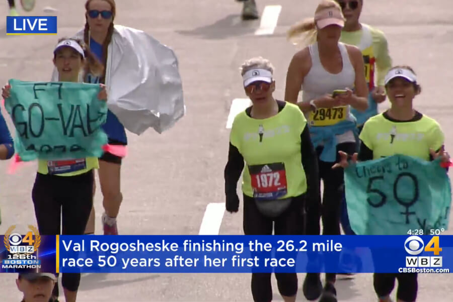 50 Years Later, Val Rogosheske Finishes the Boston Marathon Again