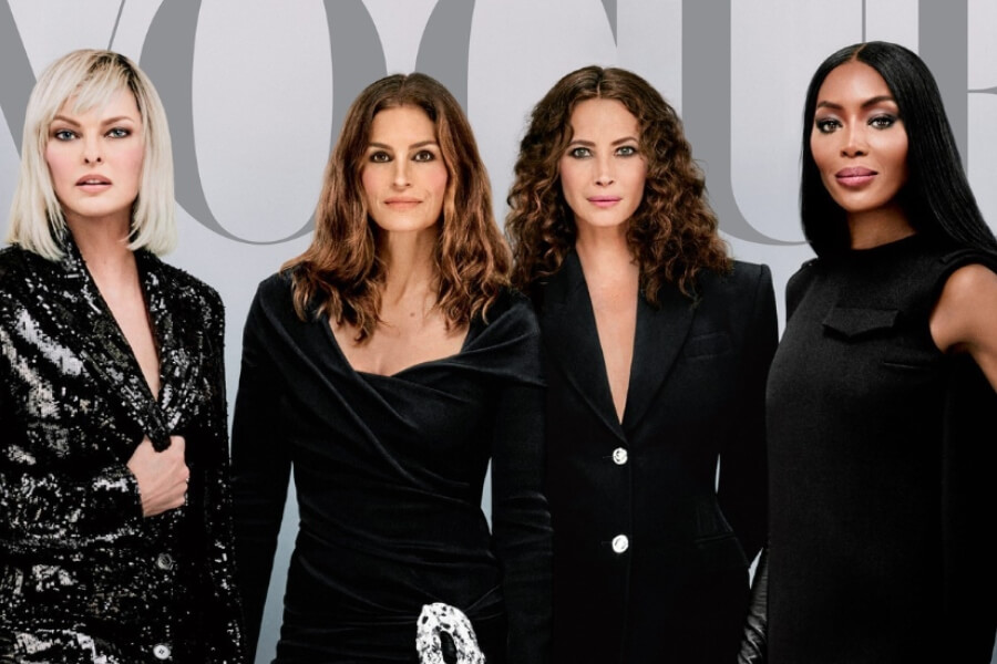 aging supermodels, vogue cover