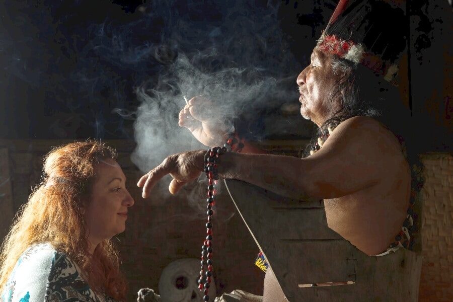 Next Tribe a photo of an ayahuasca tea ceremony