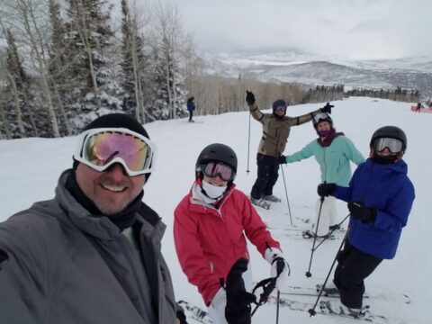 Family ski trip. 