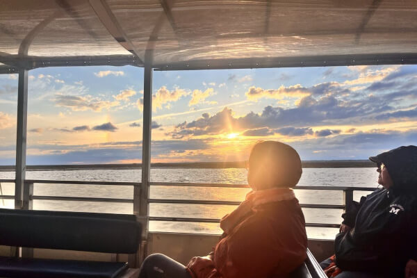 boatride at sunset